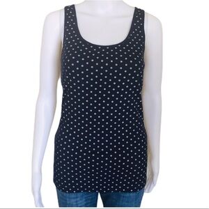 GAP Stretch Polka Dot Print Tank/Top Navy Blue Size Medium